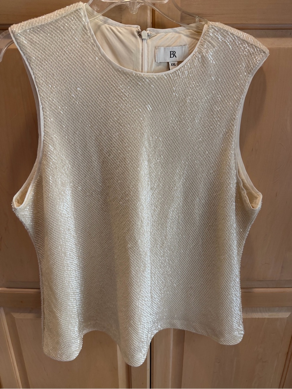 Banana Republic Ivory Sequin Sleeveless Top